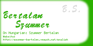 bertalan szummer business card